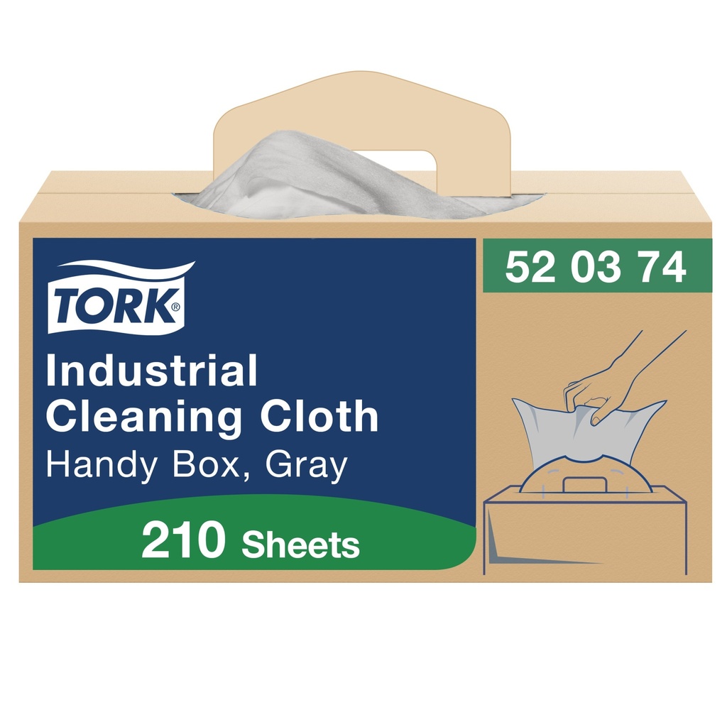 Tork Premium 520 Cleaning Cloth, Grey, Case of 210