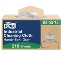 Tork Premium 520 Cleaning Cloth, Grey, Case of 210
