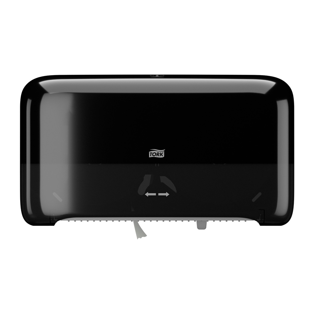 Tork T2 Mini Jumbo Bath Tissue Dispenser, 2 Rolls, Black