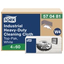 Tork Chiffon de nettoyage industriel, blanc, caisse de 4 x 60 feuilles