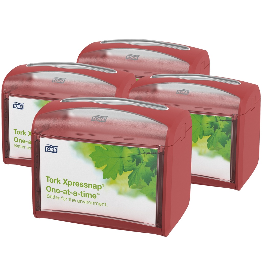 Tork Distributeur de serviettes de table sur table Xpressnap, rouge