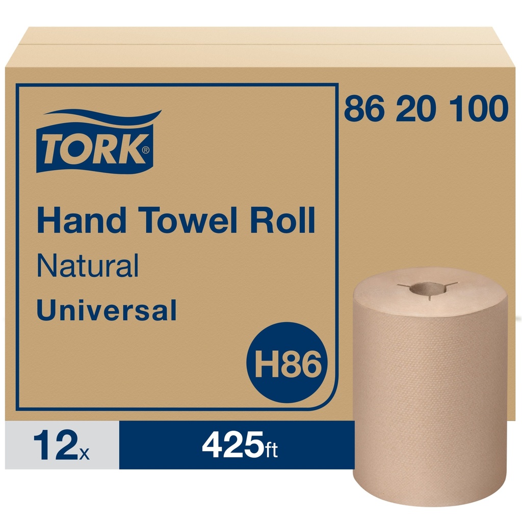 Tork Rouleau d'essuie-mains, 1 pli, brun, 425 pi, caisse de 12