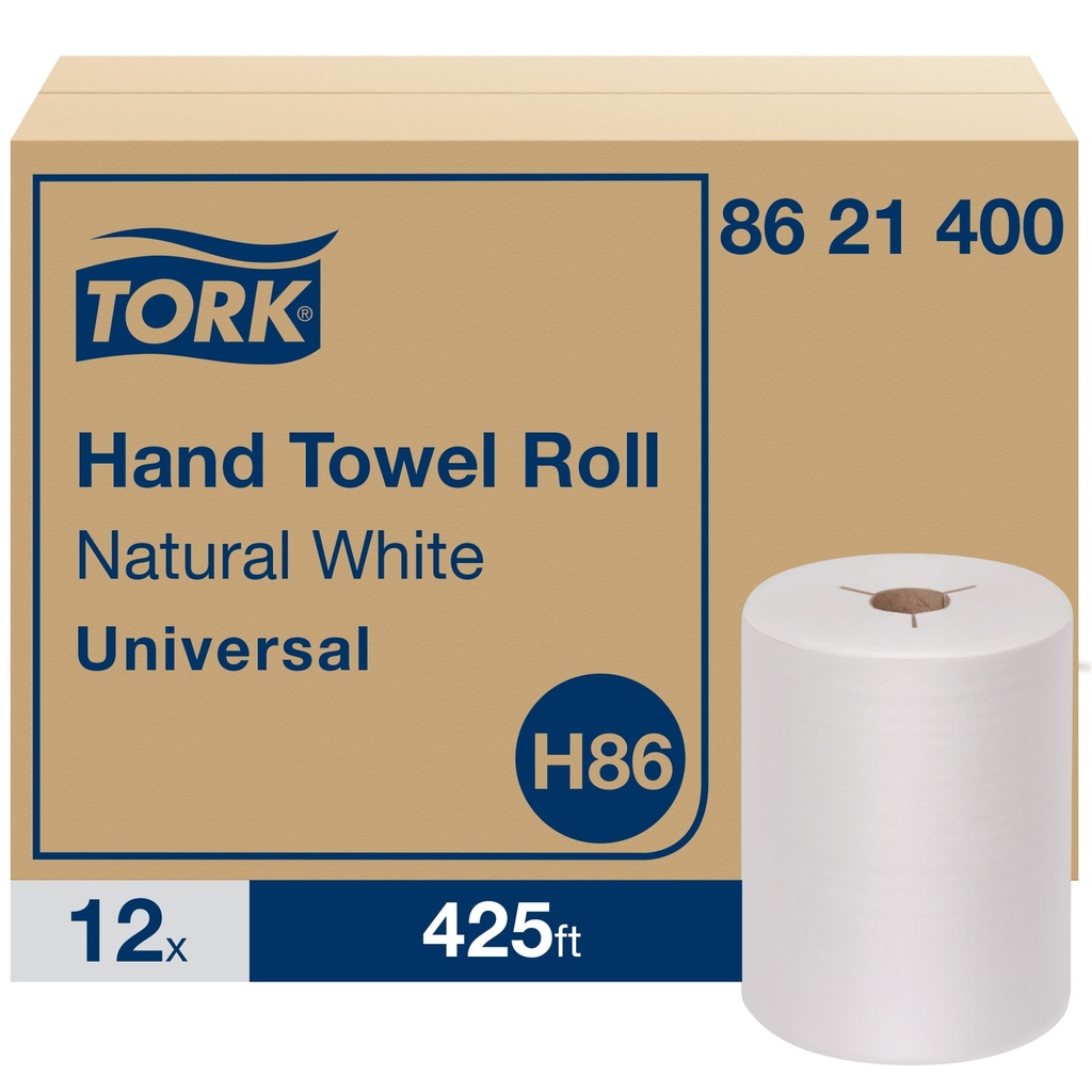 Tork Rouleau d'essuie-mains à encoches H86 Universal, blanc, 425 pi, caisse de 12