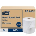 Tork Universal H21 Hand Towel Roll, 1-Ply, White, 243.8 m (800 ft), Case of 6