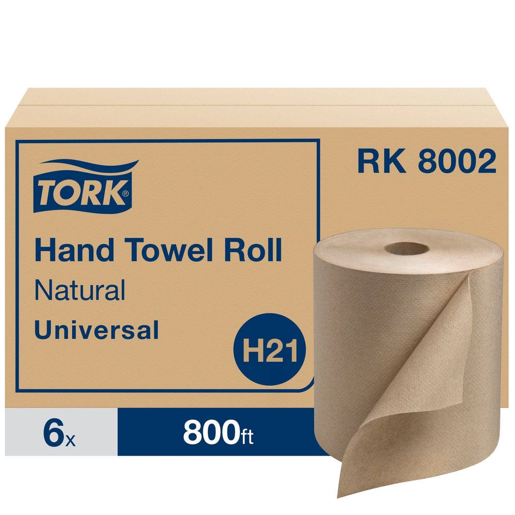 Tork Rouleau d'essuie-mains Universal H21, 1 pli, naturel, 800 pi, caisse de 6