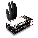 Aurelia Absolute Medical Nitrile Gloves, 3.2 mil, Textured, Black, Small, Box of 100
