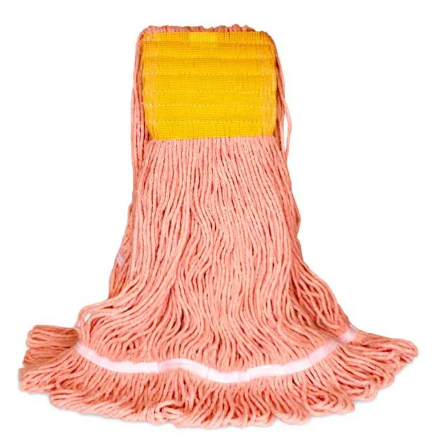 Synthetic Wet Mop, Orange, Wide Band, Looped Tailband End, Large