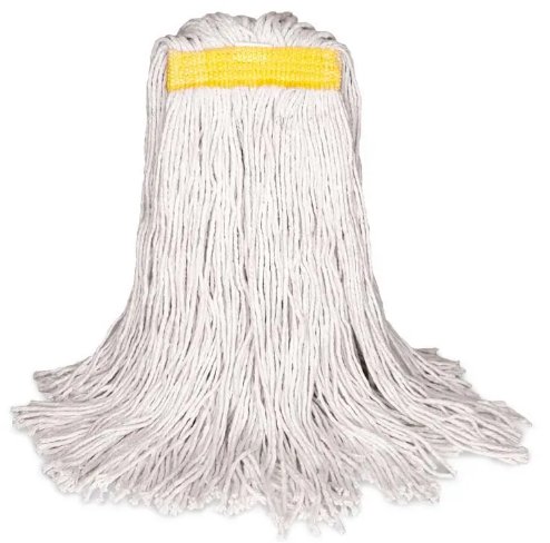 Vadrouille humide synthétique, blanche, bande étroite, emballage en vrac, 24 oz