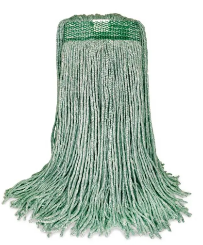 Vadrouille humide synthétique, verte, bande étroite, bouts coupés, 20 oz