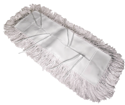 Synthetic Dust Mop, White, Treated, Tie-On, Cut End, 18 in