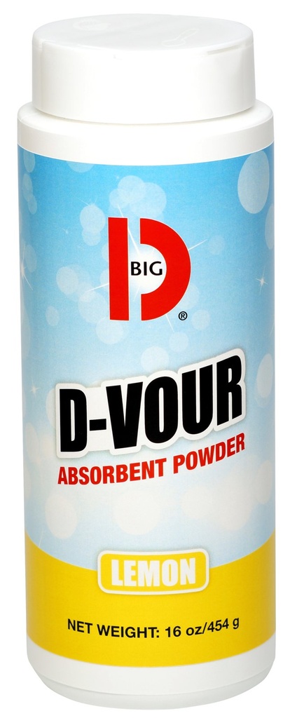 Big D Industries Poudre absorbante D-Vour, citron, 1 lb