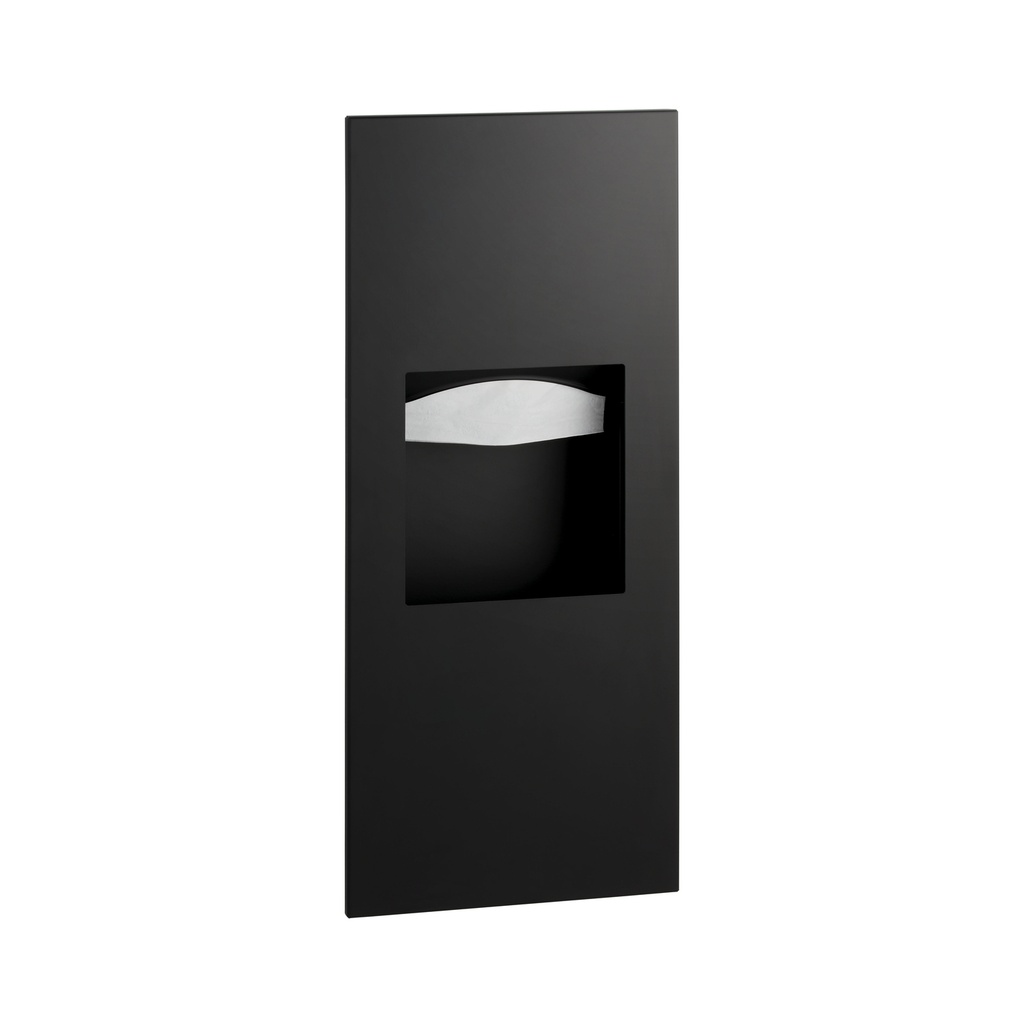 Bobrick Distributeur de serviettes en papier et poubelle combinés, noir mat