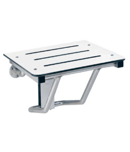 Bobrick Folding Shower and Dressing Seat, Solid Phenolic