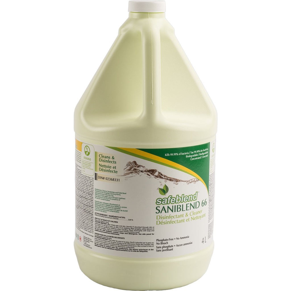 Safeblend Saniblend 66 Concentrated Disinfectant Cleaner, 4 L