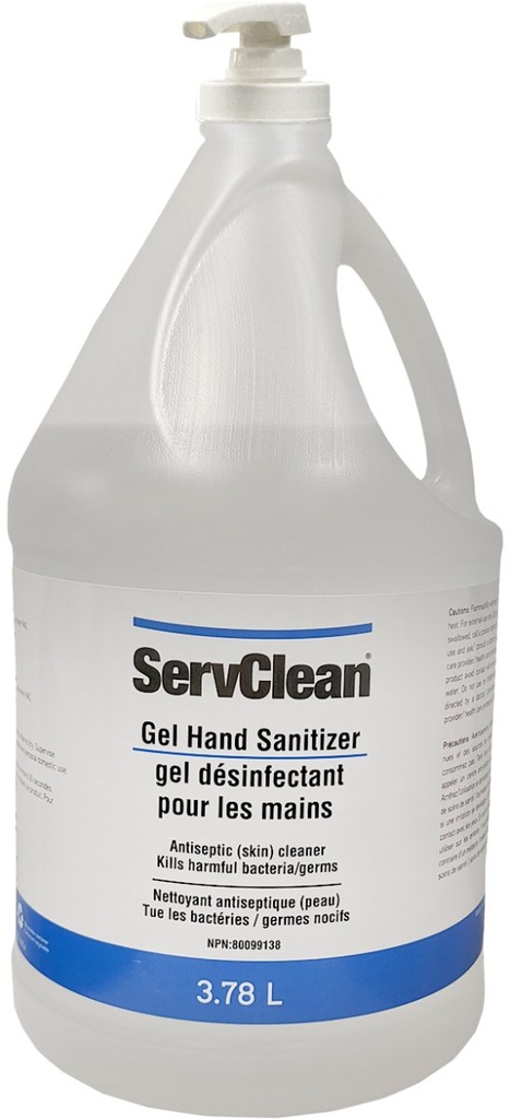 Charlotte Products ServClean Alcohol Hand Sanitizer Gel, 71%, 3.78 L