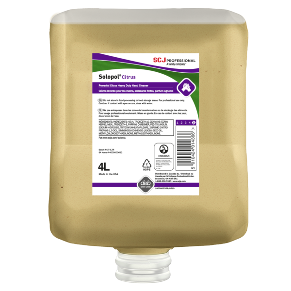 Deb Solopol Citrus Heavy-Duty Hand Cleaner, 4 L Refill