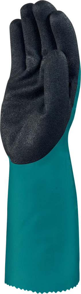 Degil Safety Chemsafe Chemical-Resistant Gloves, Polyamide and Nitrile, 18 mil, Green, Large