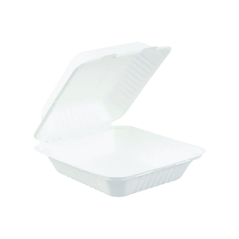 Duracore Dura-Pak Bagasse Hinged Food Container, 1 Compartment, 9 x 9 in, Case of 200