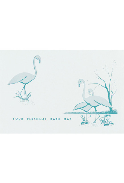 Flamingo Bilingual Paper Bath Mat, 14 x 20.25 in, Case of 500