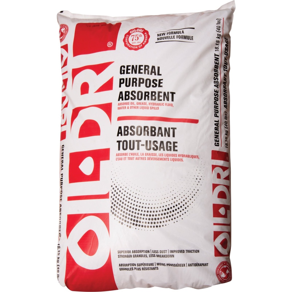 Oil-Dri Absorbant tout usage en granules, 18 kg