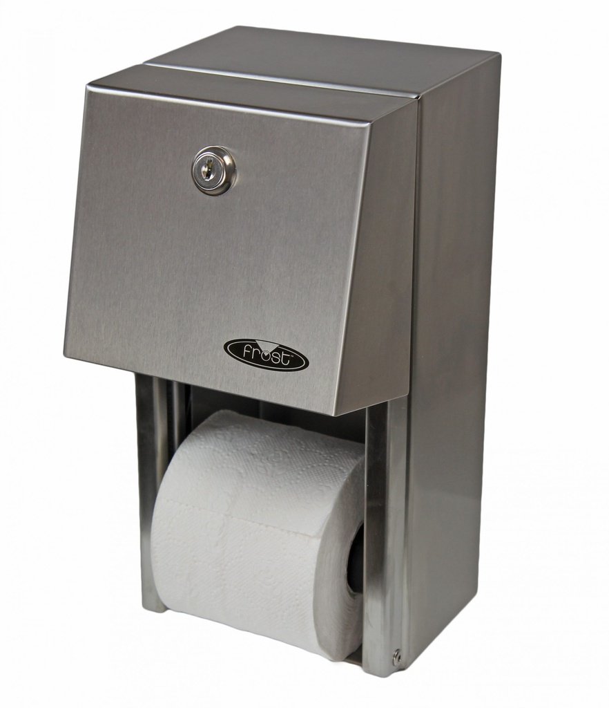 Frost Products Toilet Paper Dispenser with Reserve Roll and Lock, Brushed Stainless Steel
