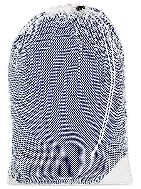 Mesh Laundry Bag with Wide Band and Drawstring, White, 24" x 36"