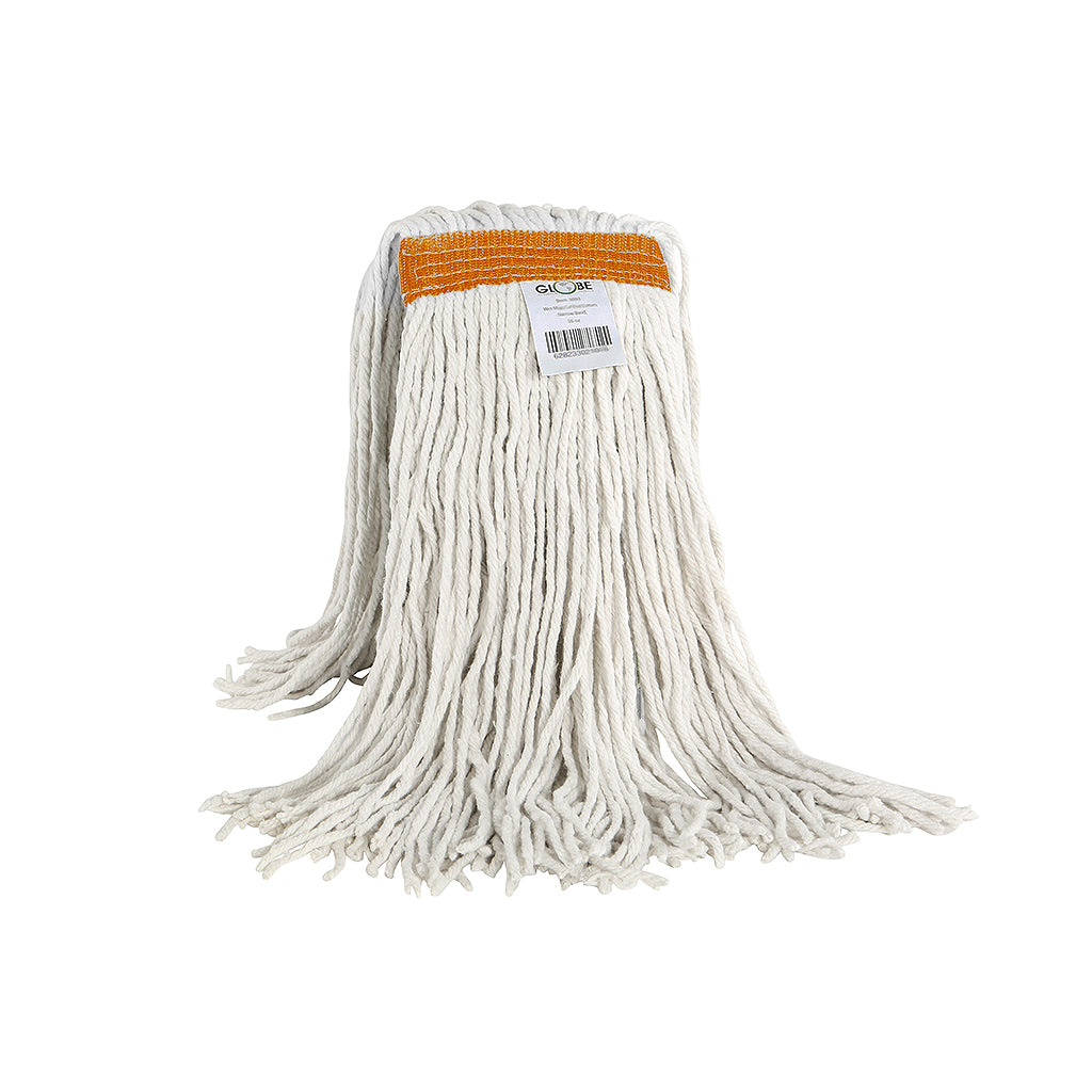 Globe Commercial Cot-Pro vadrouille humide en coton, brins coupés, bande étroite, 20 oz