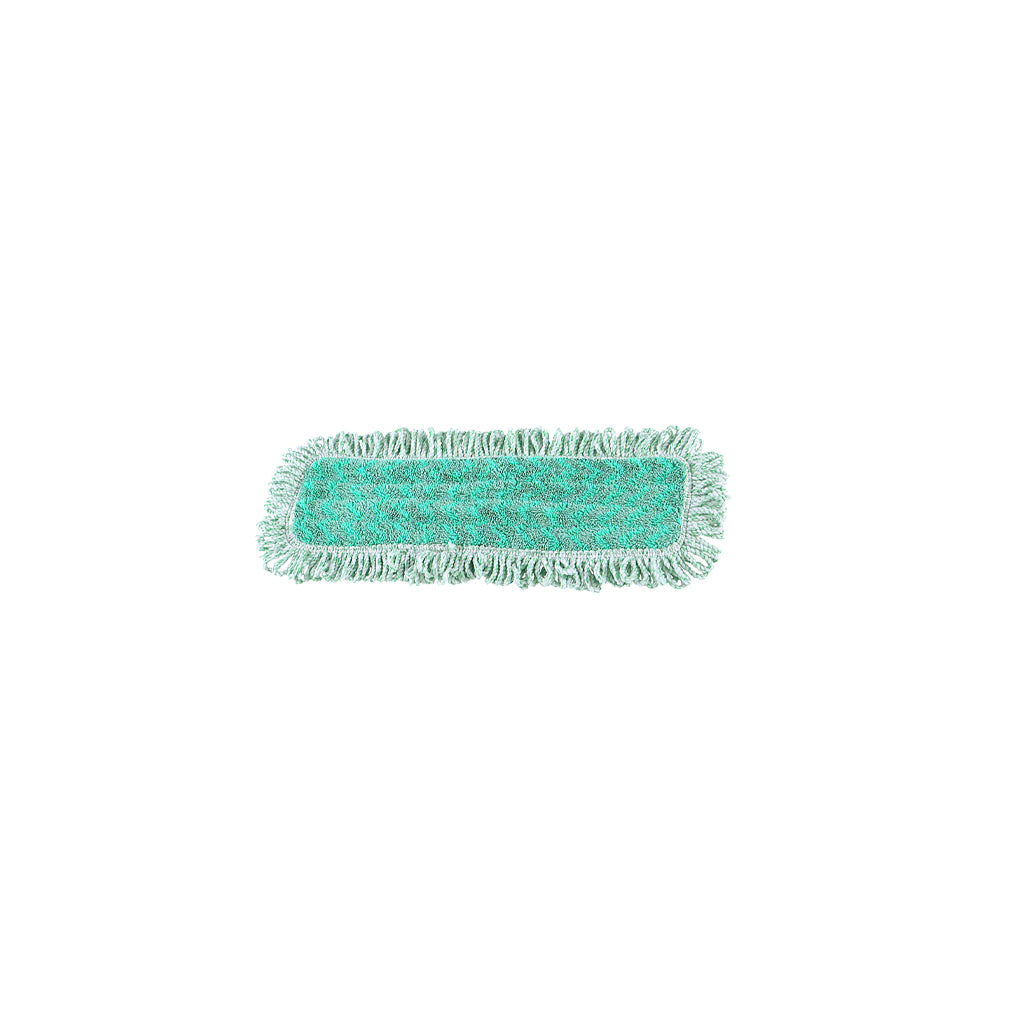 Globe Commercial tampon plat en microfibre pour vadrouille sèche à franges, vert, 18 po