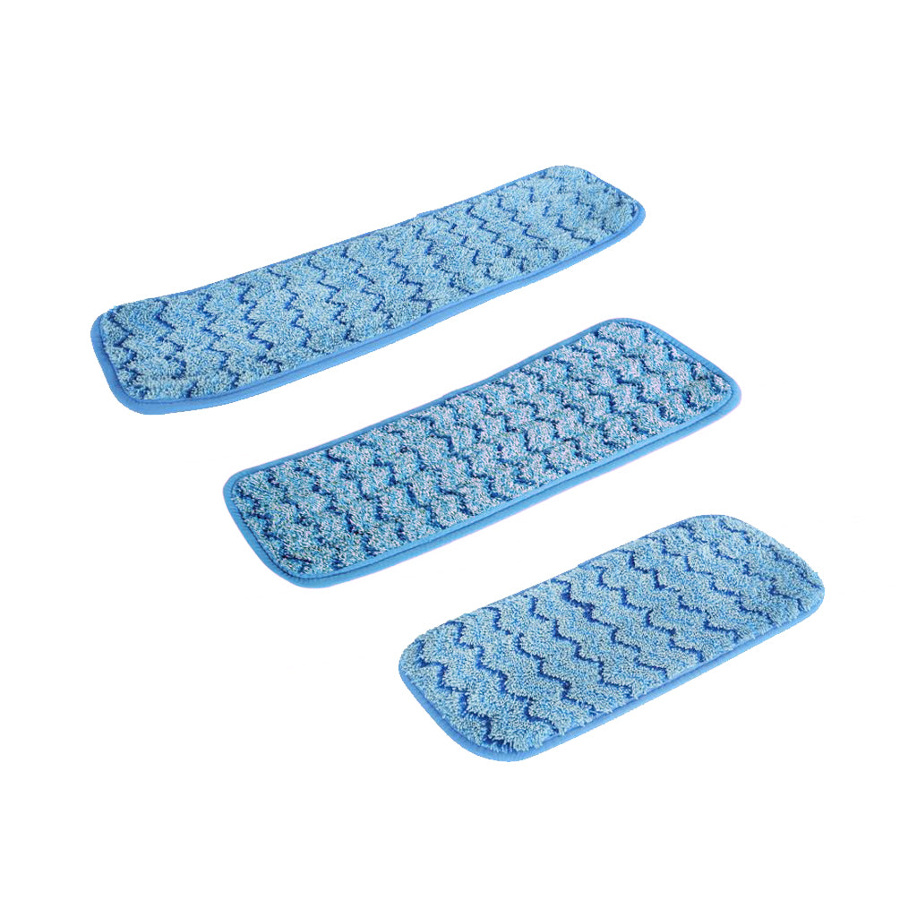 Globe Commercial tampon plat en microfibre pour vadrouille humide, bleu, 24 po