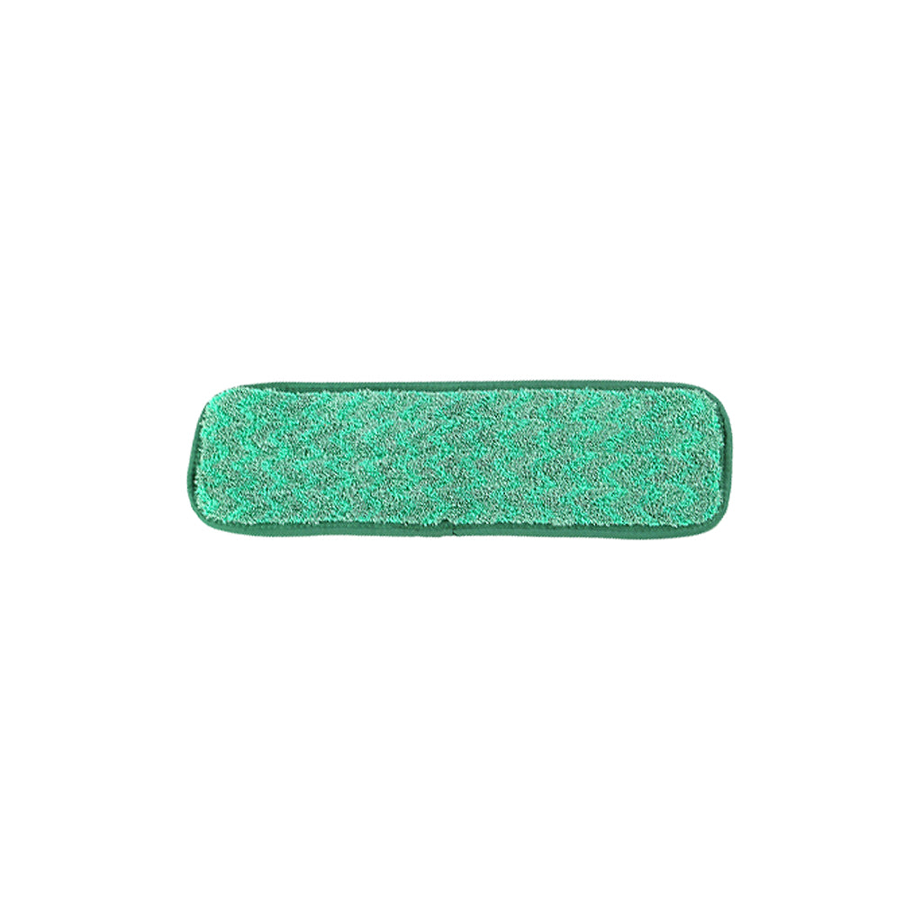 Globe Commercial Microfiber Flat Mop Pad, Dry, Green, 18"