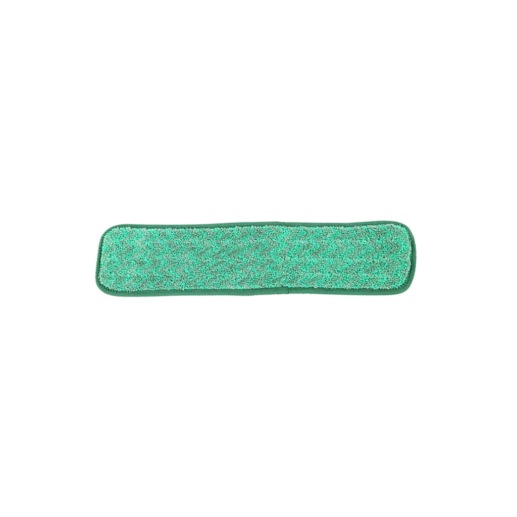 Globe Commercial Microfiber Flat Mop Pad, Dry, Green, 24"