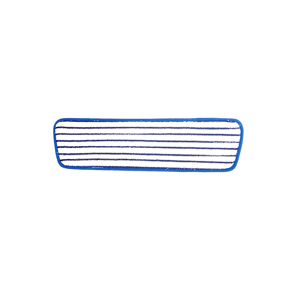 Globe Commercial Microfiber Flat Finish Mop Pad, Blue and White, 18"