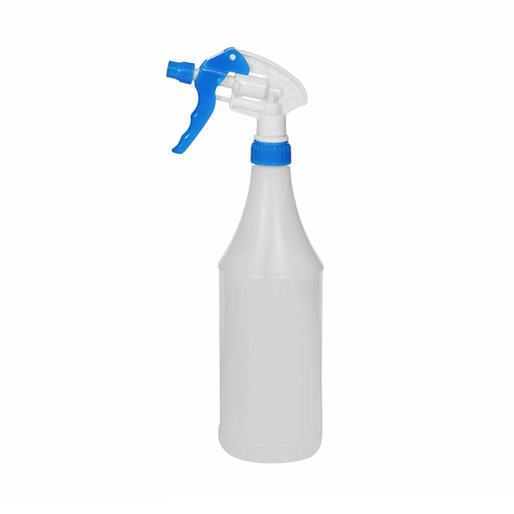 Globe Commercial 32 oz Spray Bottle and Trigger Sprayer Set, Blue, 9.25" Dip Tube