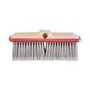 Globe Commercial brosse résistante aux acides avec butoir en vinyle, fibres grises, 10 po