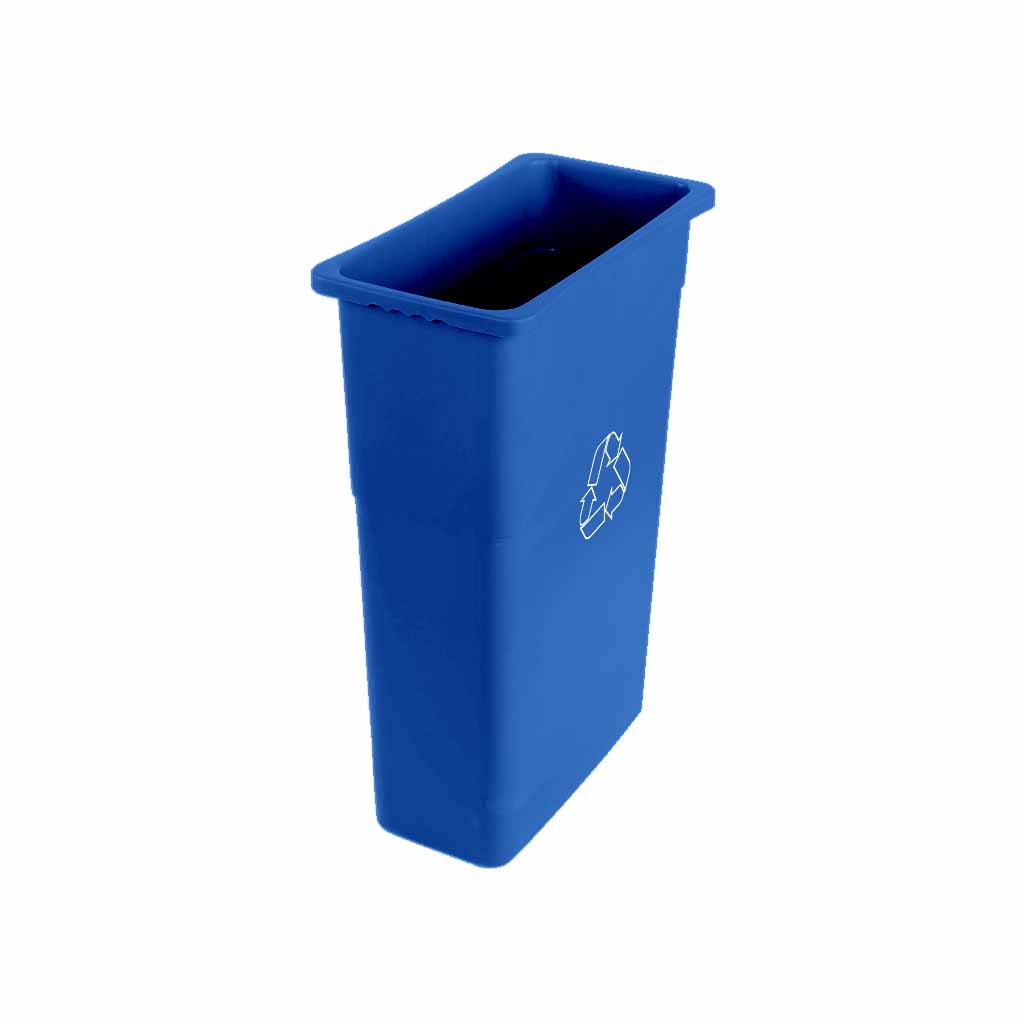 Globe Commercial Contenant de recyclage étroit, 23 gal, bleu