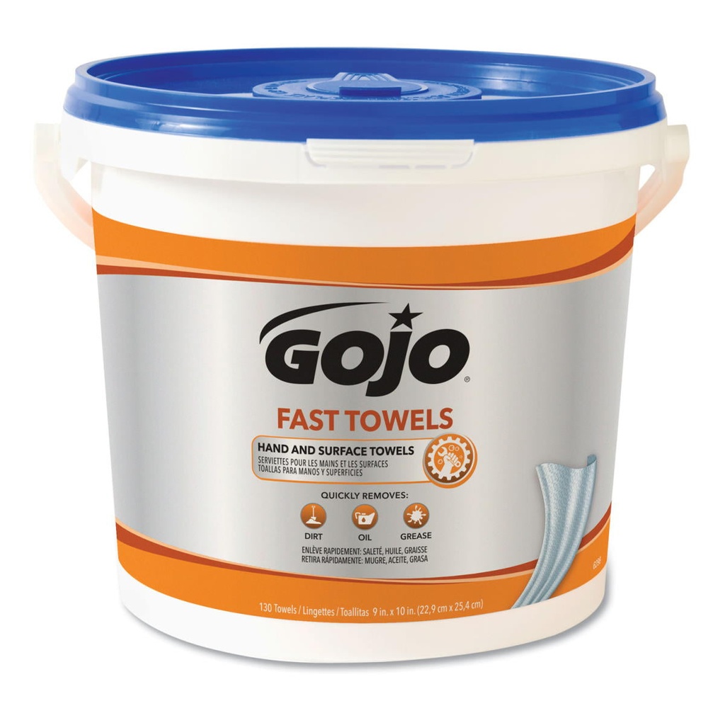 GOJO Lingettes nettoyantes pour les mains Fast Wipes, contenant de 225