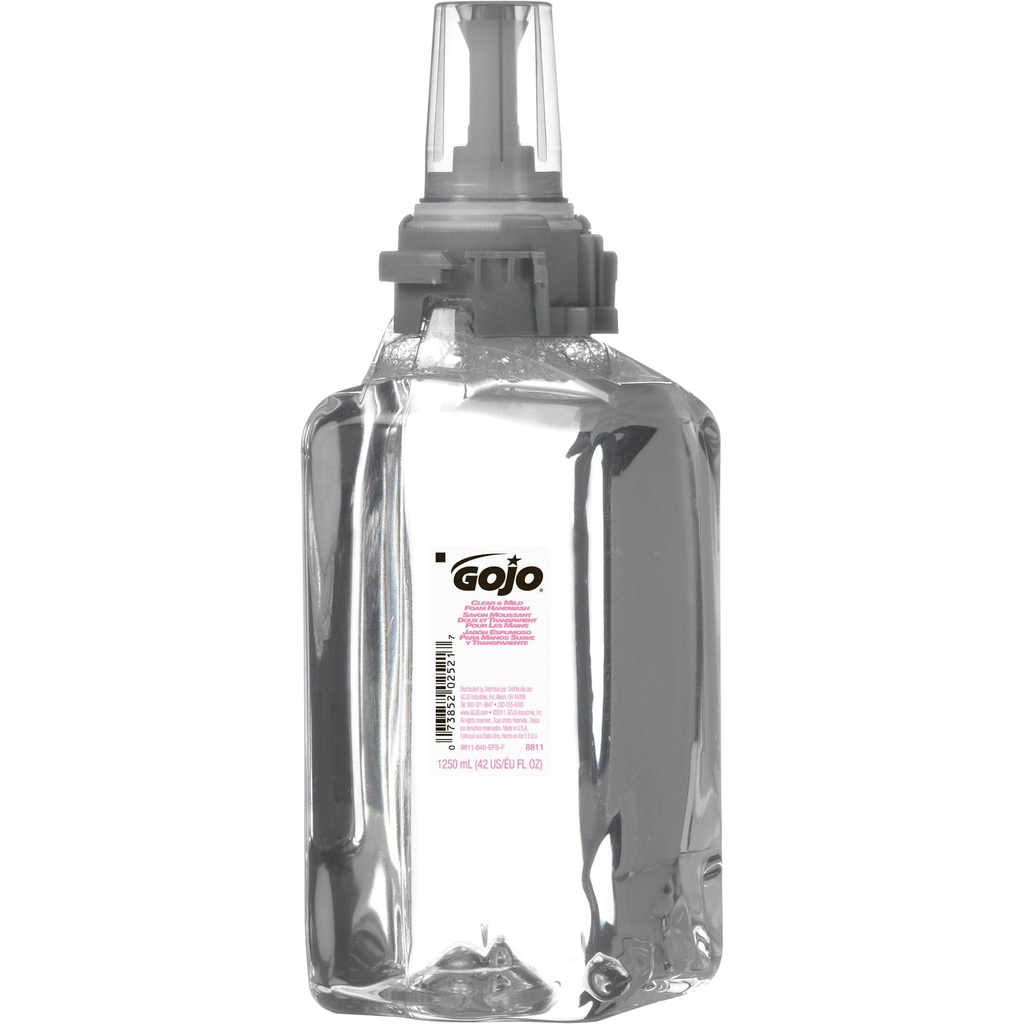 GOJO Savon moussant pour les mains Clair et doux, recharge ADX-12 de 1250 mL