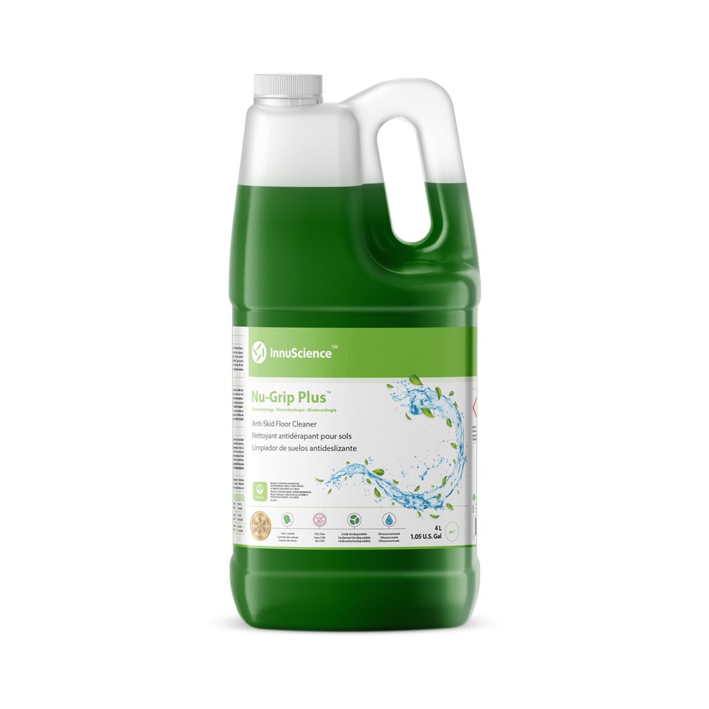 Innu-Science Nu-Grip Plus Kitchen Floor Cleaner and Power Degreaser, Concentrated, 4 L