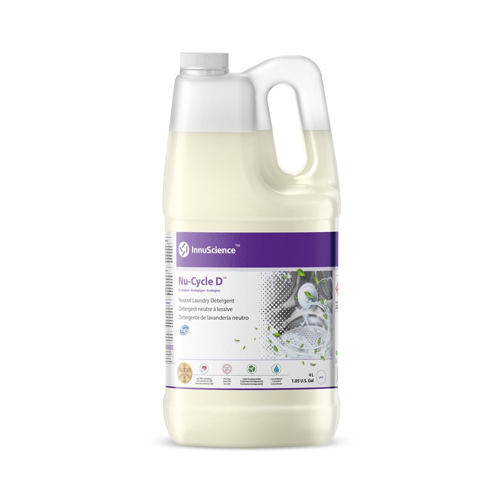 Innu-Science Nu-Cycle D Neutral Laundry Detergent, HE and Standard Machines, 4 L