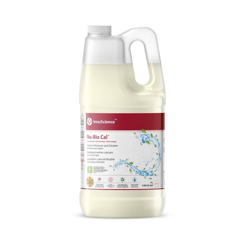 Innu-Science Nettoyant toutes surfaces et enlève-calcium pour planchers et tapis Nu-Bio Cal, 900 mL