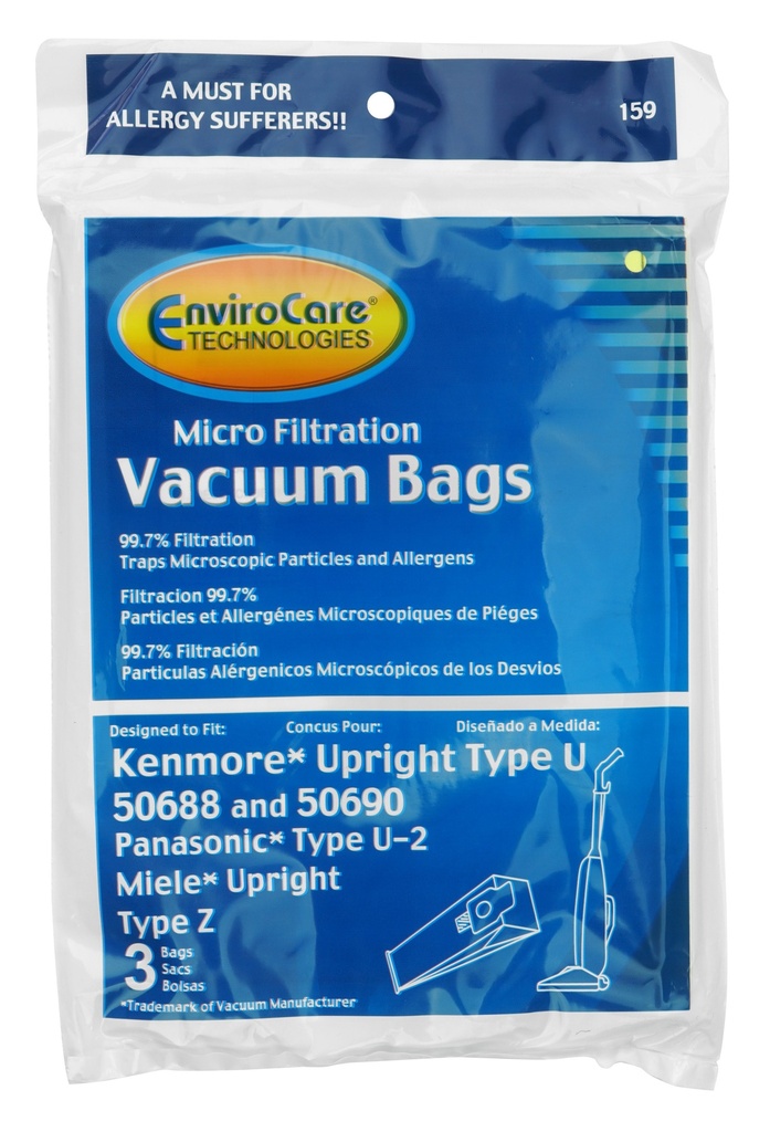 Johnny Vac Sacs d'aspirateur microfiltre pour Kenmore 50688, paquet de 3