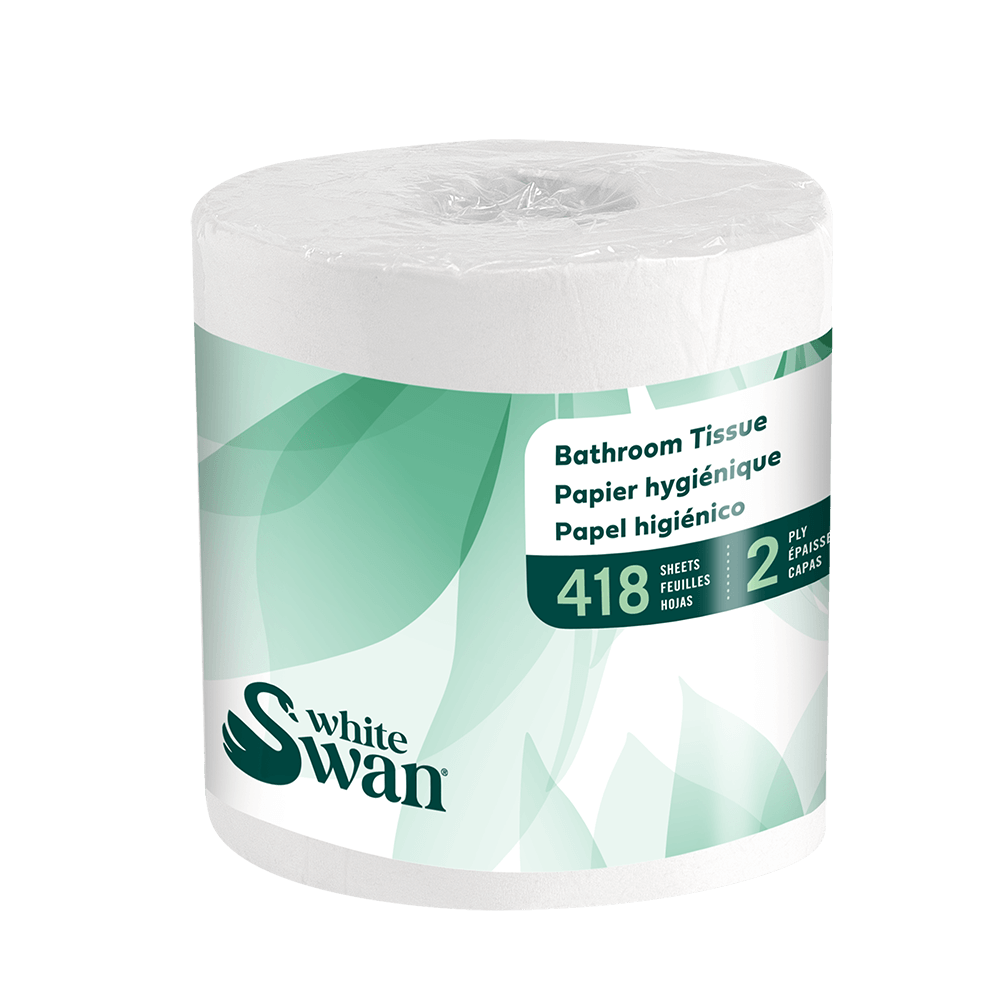 Kruger Products Papier hygiénique White Swan, 2 plis, 429 feuilles, caisse de 48 rouleaux