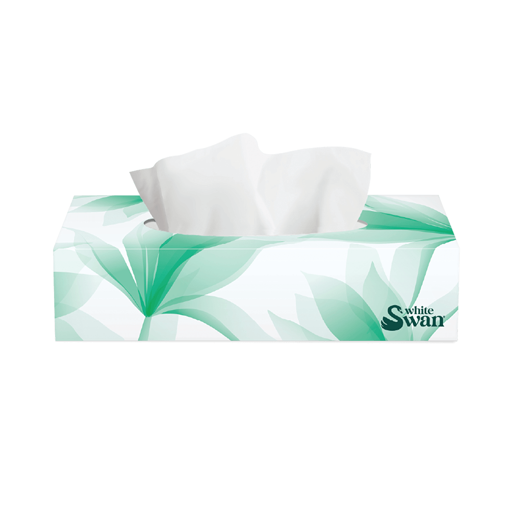 Kruger Products Papier mouchoir White Swan, 2 plis, 100 feuilles, caisse de 30