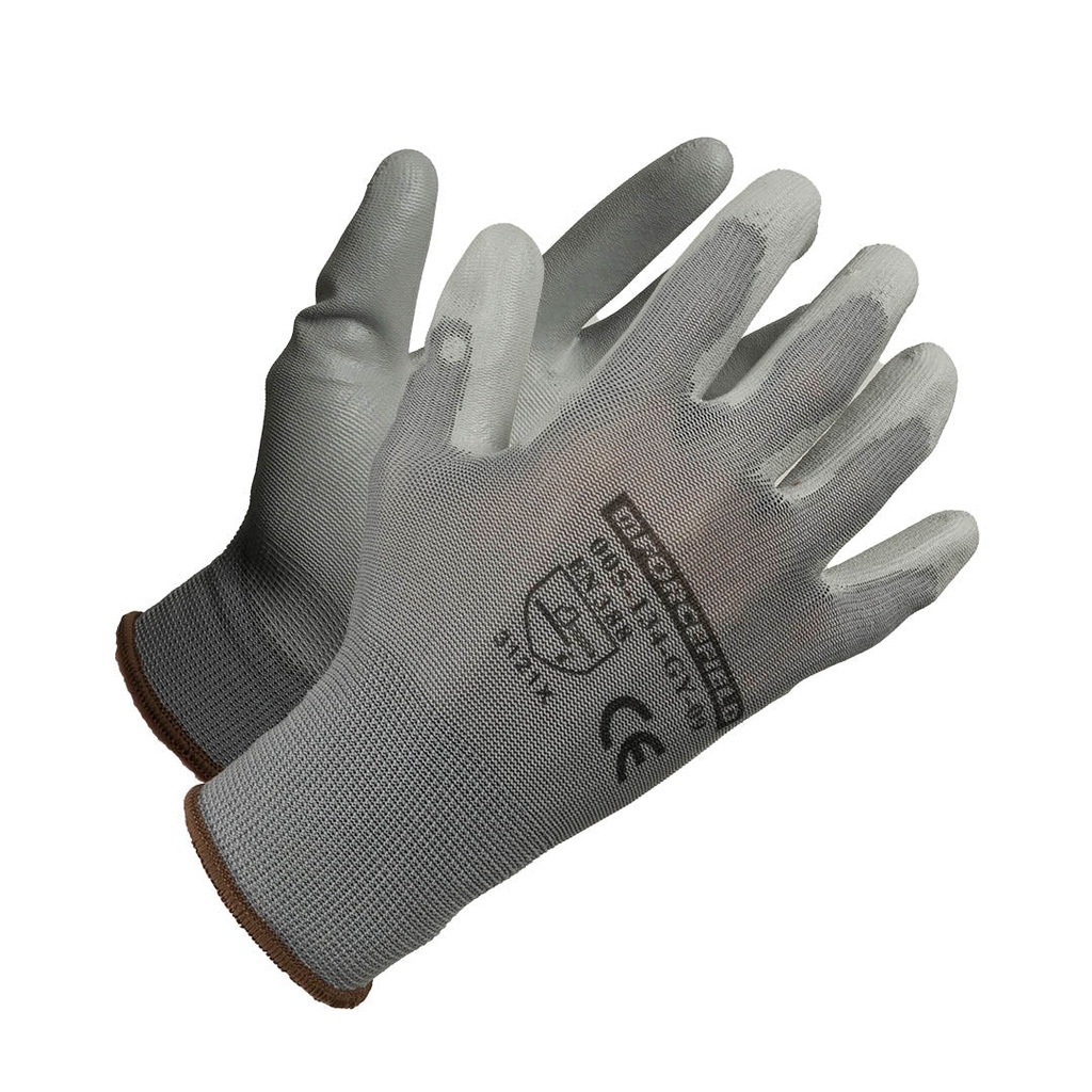 Latoplast Gants en nylon à paume enduite, gris, très grand