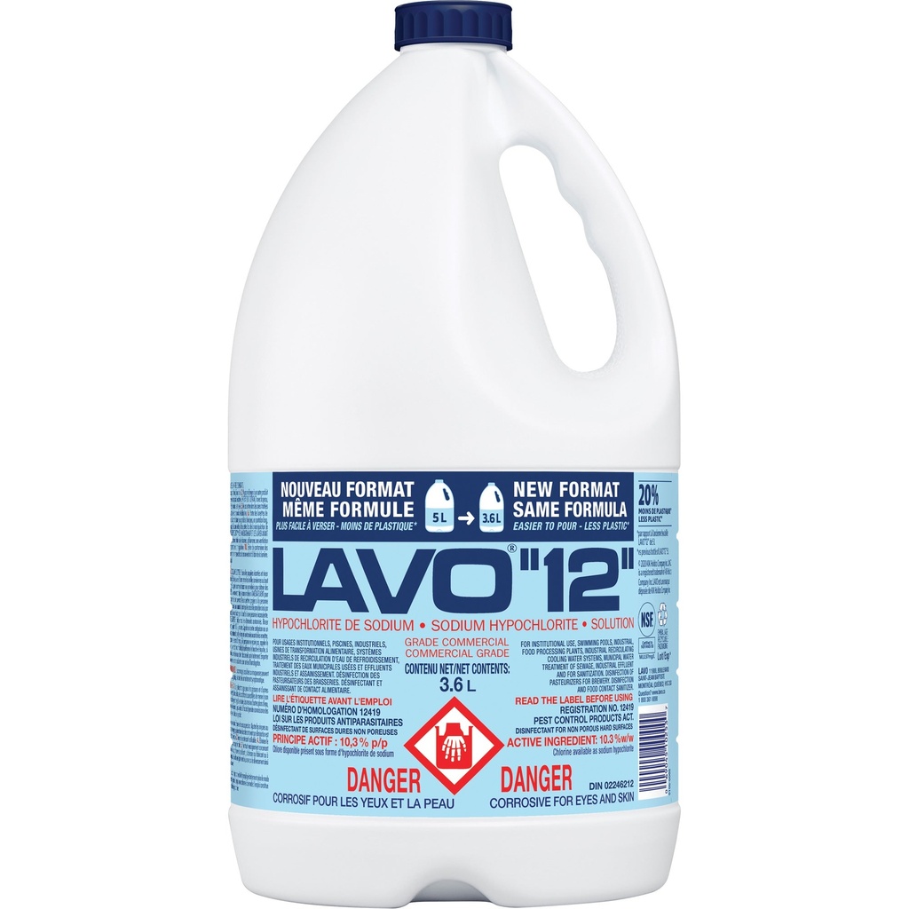Lavo 12 Concentrated Bleach, 12%, 3.6 L