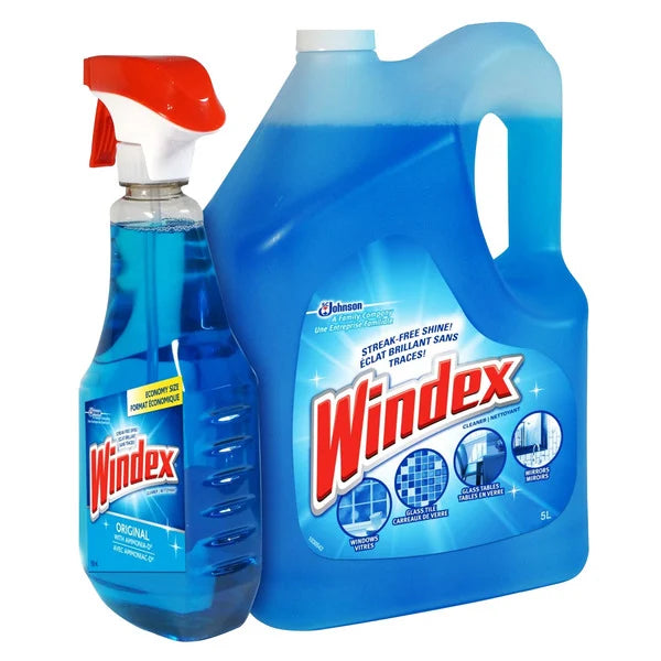 Windex Trousse de nettoyant à vitres original, bidon de 5 L et vaporisateur de 950 mL