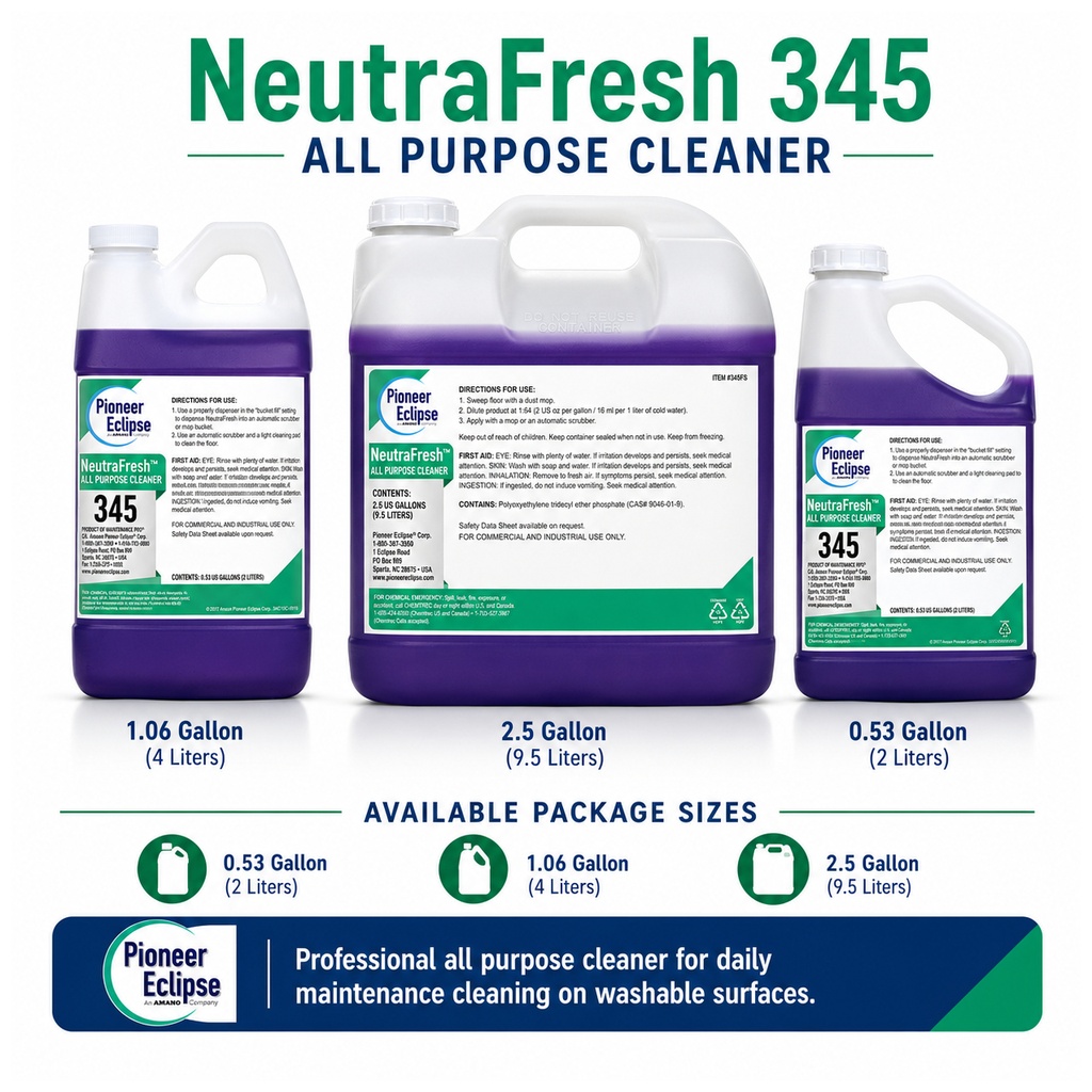 Pioneer Eclipse Nettoyant tout usage Neutra Fresh, 2,5 gal (9,46 L)