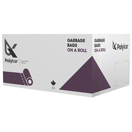 Polykar White Bags on Roll, 20 x 22 in, Case of 20 Rolls of 50