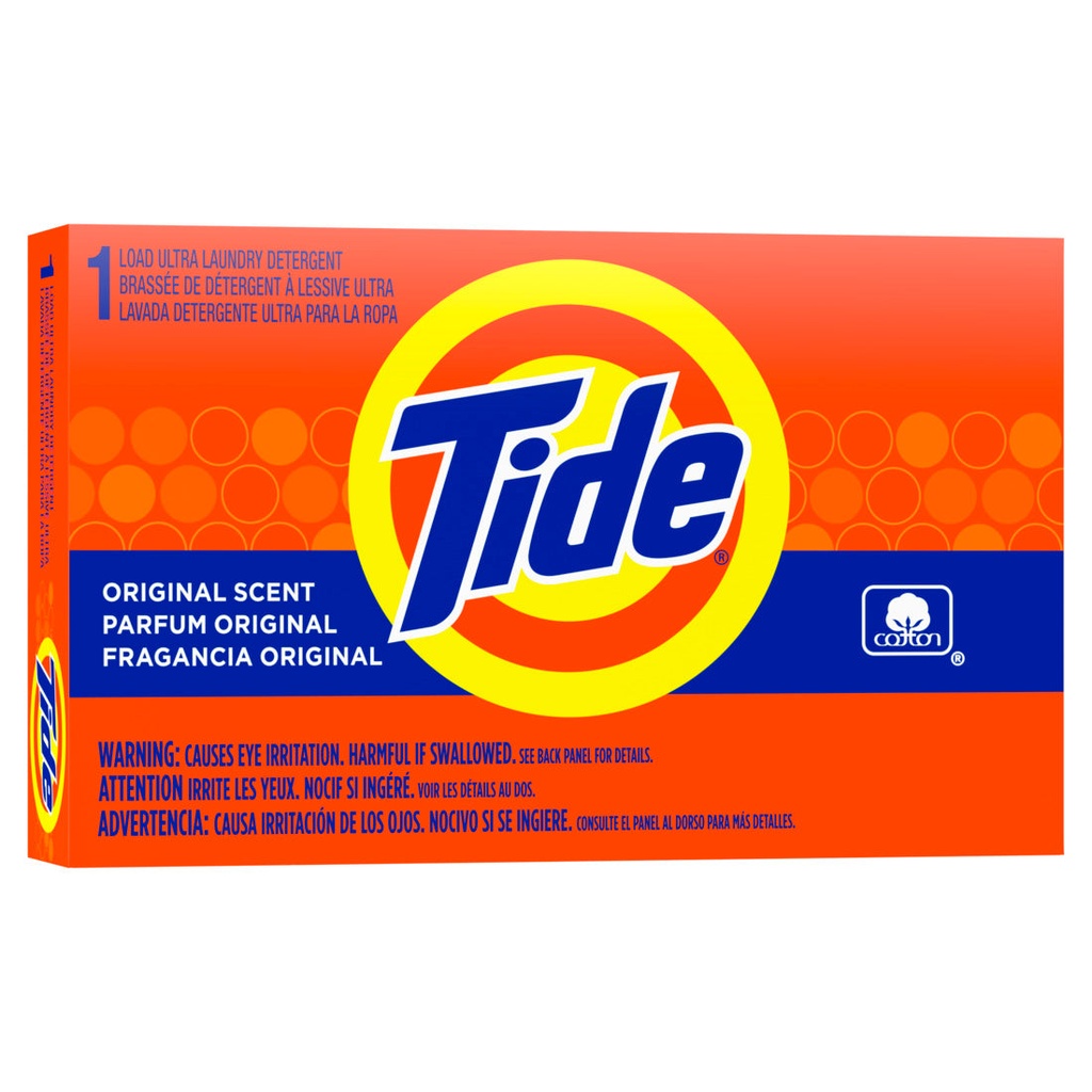 Tide Powder Laundry Detergent, Coin-Vend Box, 41 g, Case of 156