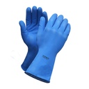 Ronco Flock-Lined Latex Gloves, 16 mil, Blue, X-Large, 1 Pair